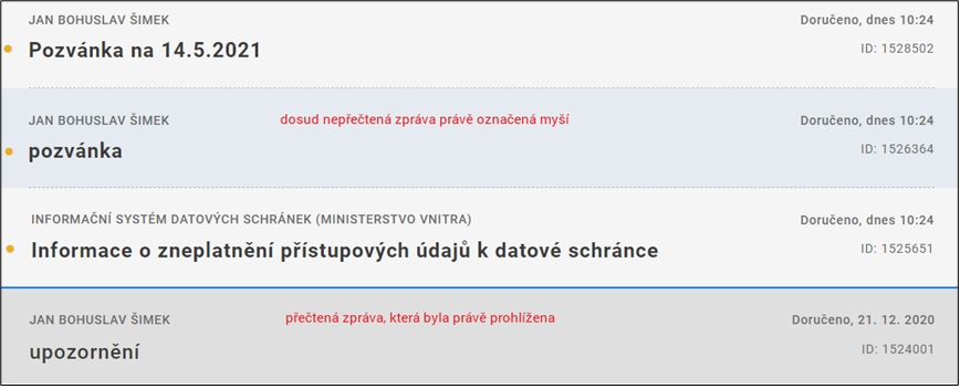 Zvýraznění posledně zobrazené zprávy