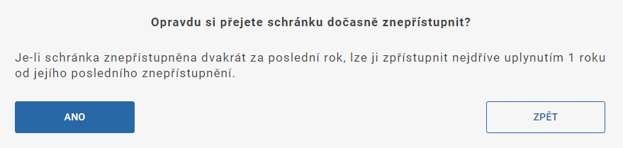 Potvrzení znepřístupnění