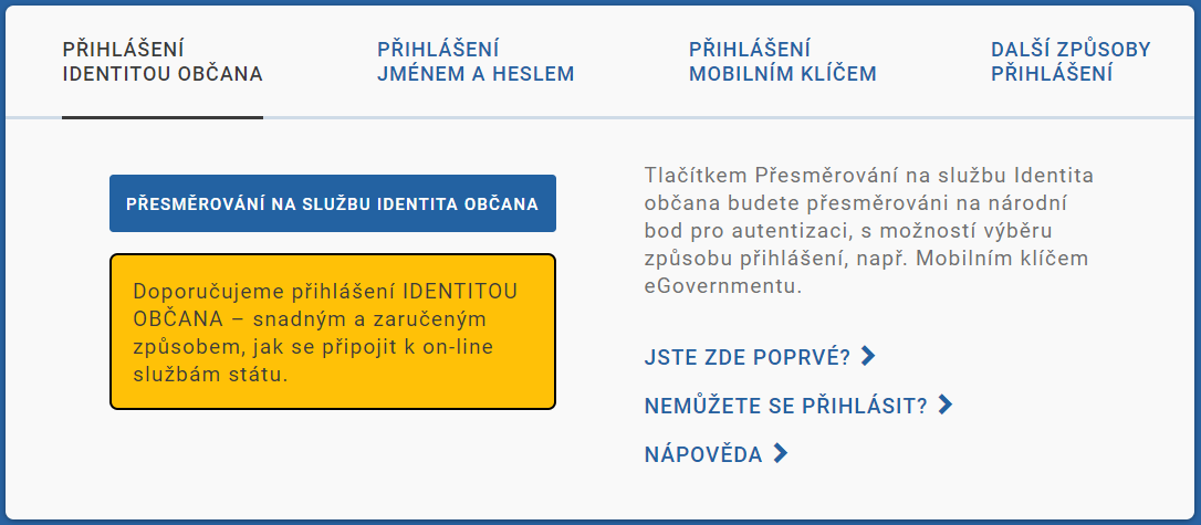 Přihlášení do portálu